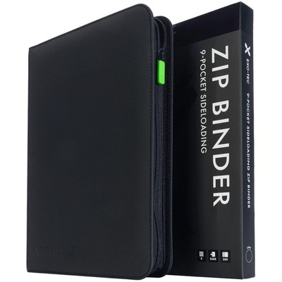 Durable Water-Resistant Trading Card Zip Binder - 20 Pages, Black Elegance