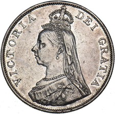1889 Double Florin - Victoria British Silver Coin - Nice