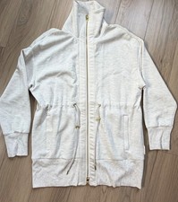 VARLEY Ridgefield Longline Sweatshirt Jacket Ivory Cream Gray Womens S