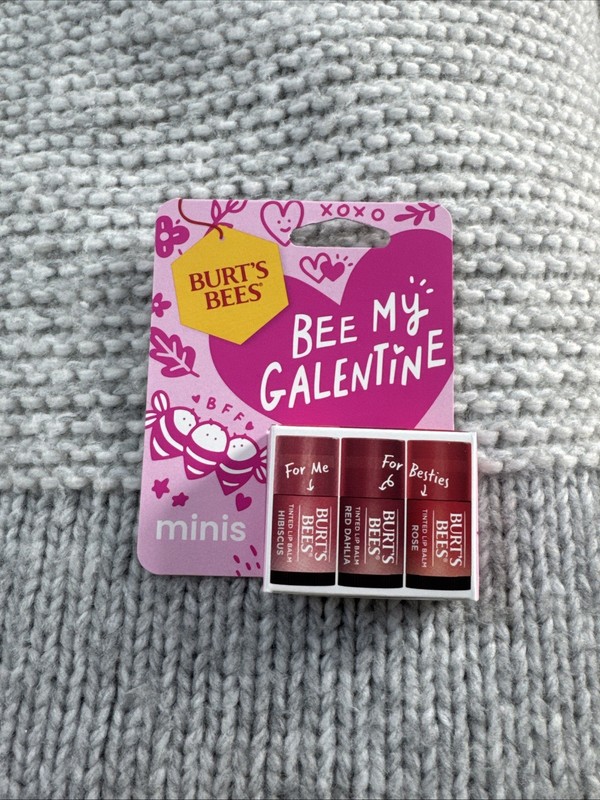 1 Burts  Bees Bee My Galentine Valentines Day Tinted Mini Lip Balm - 0.147oz/3pk