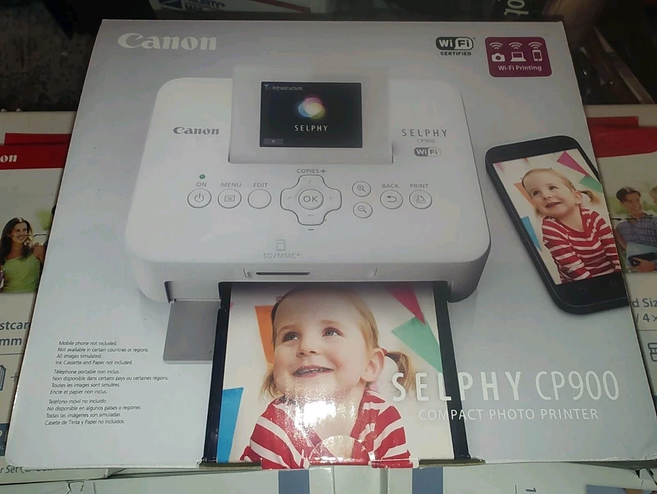 Canon SELPHY CP900 White Wireless WiFi Color Photo Printer New + 4- Paper / Ink - Image 2 of 4