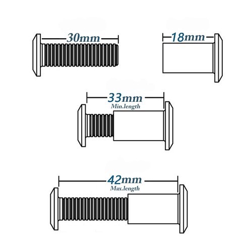M6 Möbelverbinder Schrauben & Hutmutter-Set, 20-teilig, 30 mm - Bild 4 von 6