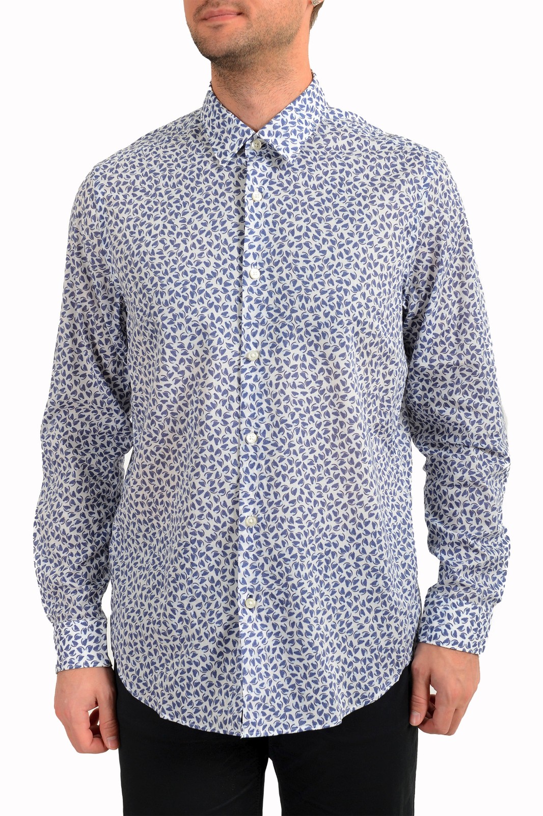 Мужская рубашка с длинным рукавом Hugo Boss Lukas_F обычного кроя с цветочным принтом US L IT 52