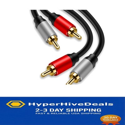 Durable 6Ft Audio Cable - Gold-Plated RCA Connectors for Superior Sound