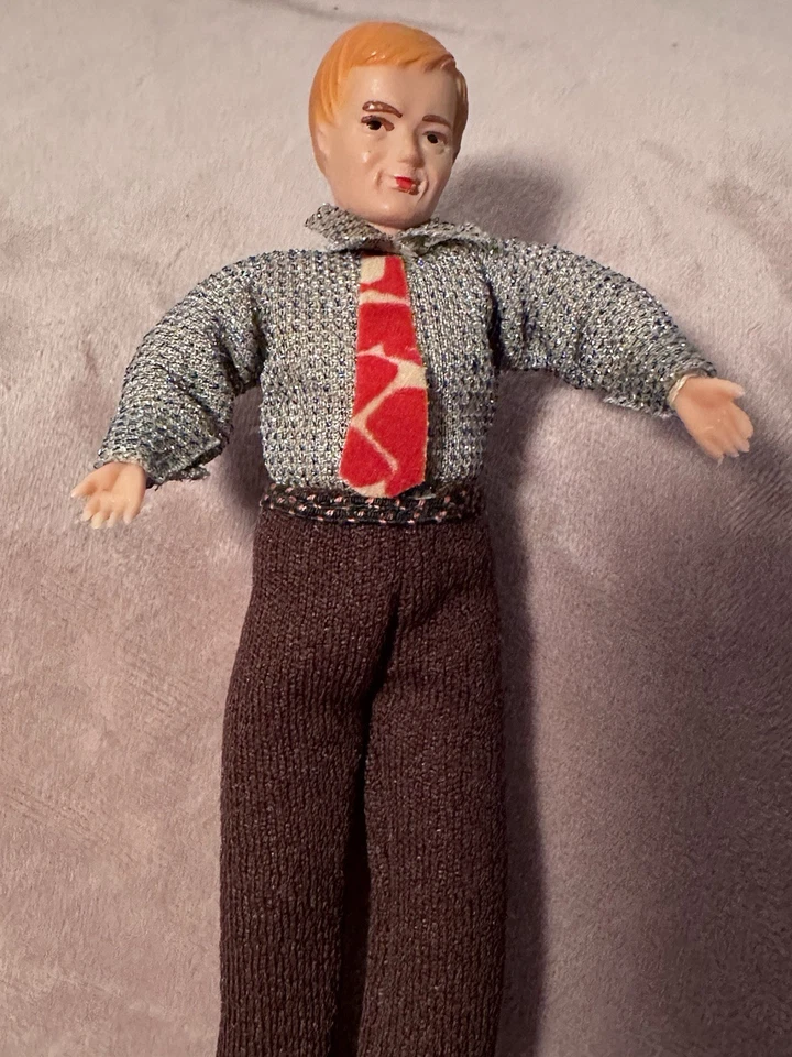 "De colección Shackman & Concord Casa de Muñecas Miniatura Hombres Muñeca Posable Hilo Envuelto 5.5""" Foto 4 de 4