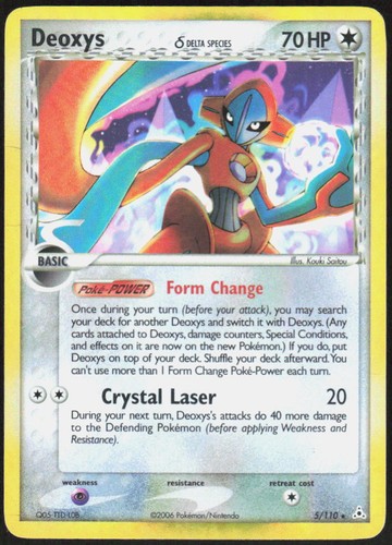 Deoxys 5/110 Holo Rare Holon Phantoms Pokemon Holo Moderately Played