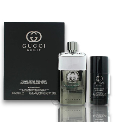Gucci Guilty 2pc's Set Eau De Toilette  3 oz + Deodorant Stick for Men New Fresh