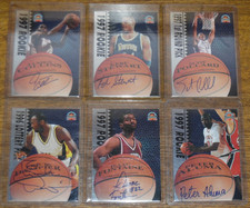 (6) 1997-98 Score Board Autographed Basketball Cards Pollard Aluma Dampier