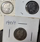A Lot of 3 Silver Barber Dimes 1901 1903 1904 Fine+ Condition Nice Set Beautiful