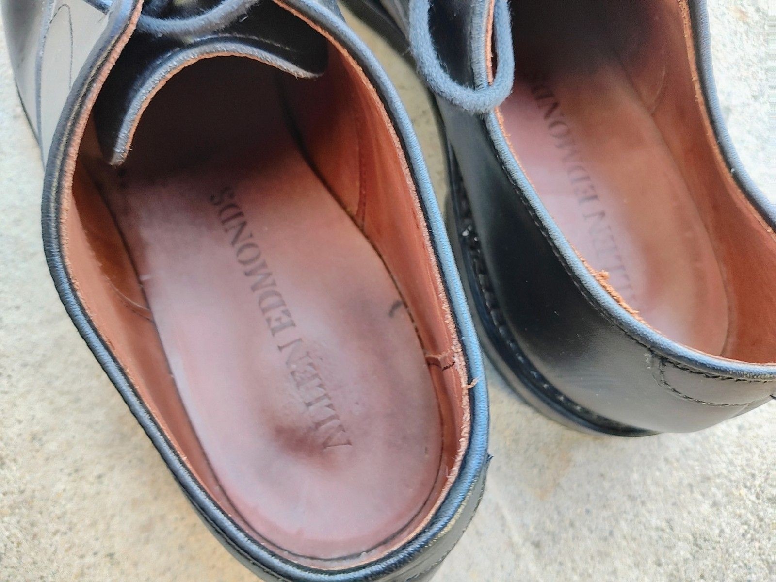 Allen Edmonds Park Avenue Black Leather Oxford Shoes Mens 8 D Toe Cap Bench Welt