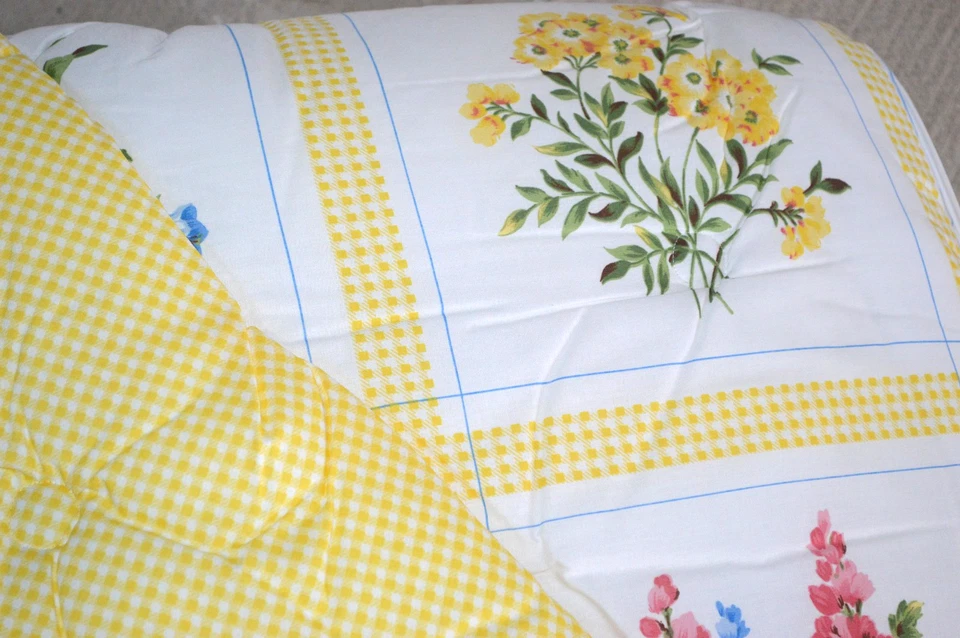 VTG SPRINGMAID FULL SIZE COMFORTER SET BEDSKIRT PILLOW SHAMS BOTANICAL FLORALS - Image 4 of 4