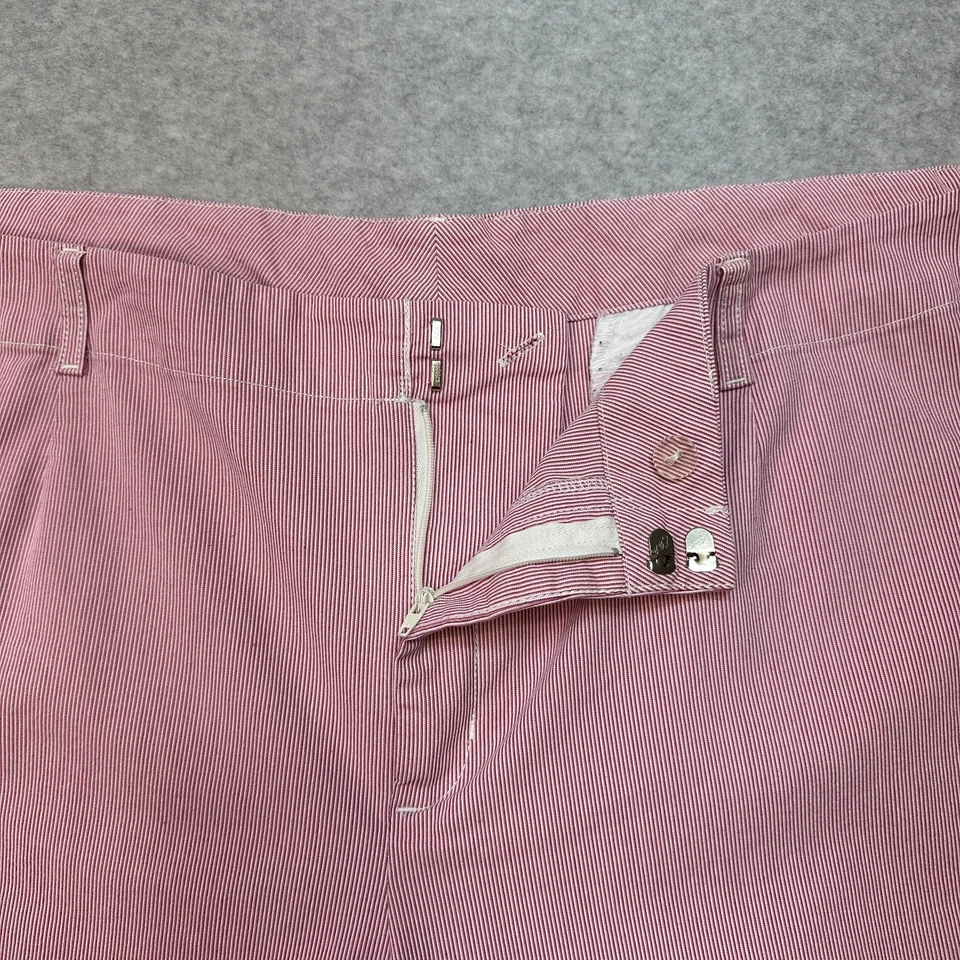Pantalones Capri Merona WMNS TALLA 20W Rojo Blanco Rayas Imitación Bolsillo Trasero Cintura Alta Recortados Foto 2 de 4