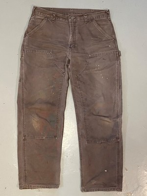 Vintage Carhartt Double Knee Pants Dark Brown 34x32 Distressed