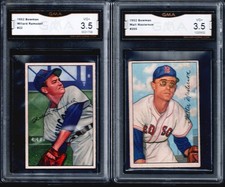 GMA 3.5 Set-1952 Bowman 205 Walt MASTERSON, Red Sox & 22 Willard RAMSDELL, Cubs