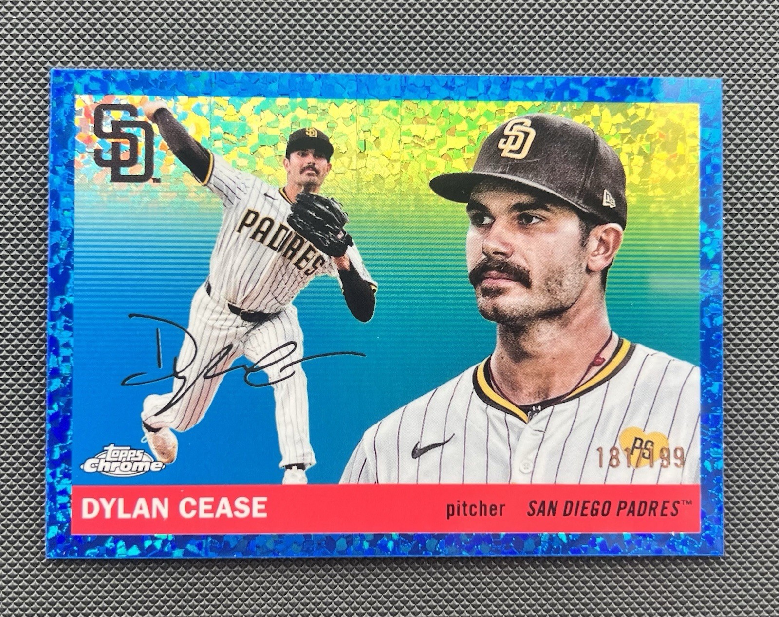 Dylan Cease 2025 Topps Chrome Blue Mini Diamonds /199 Padres Pitcher #178 