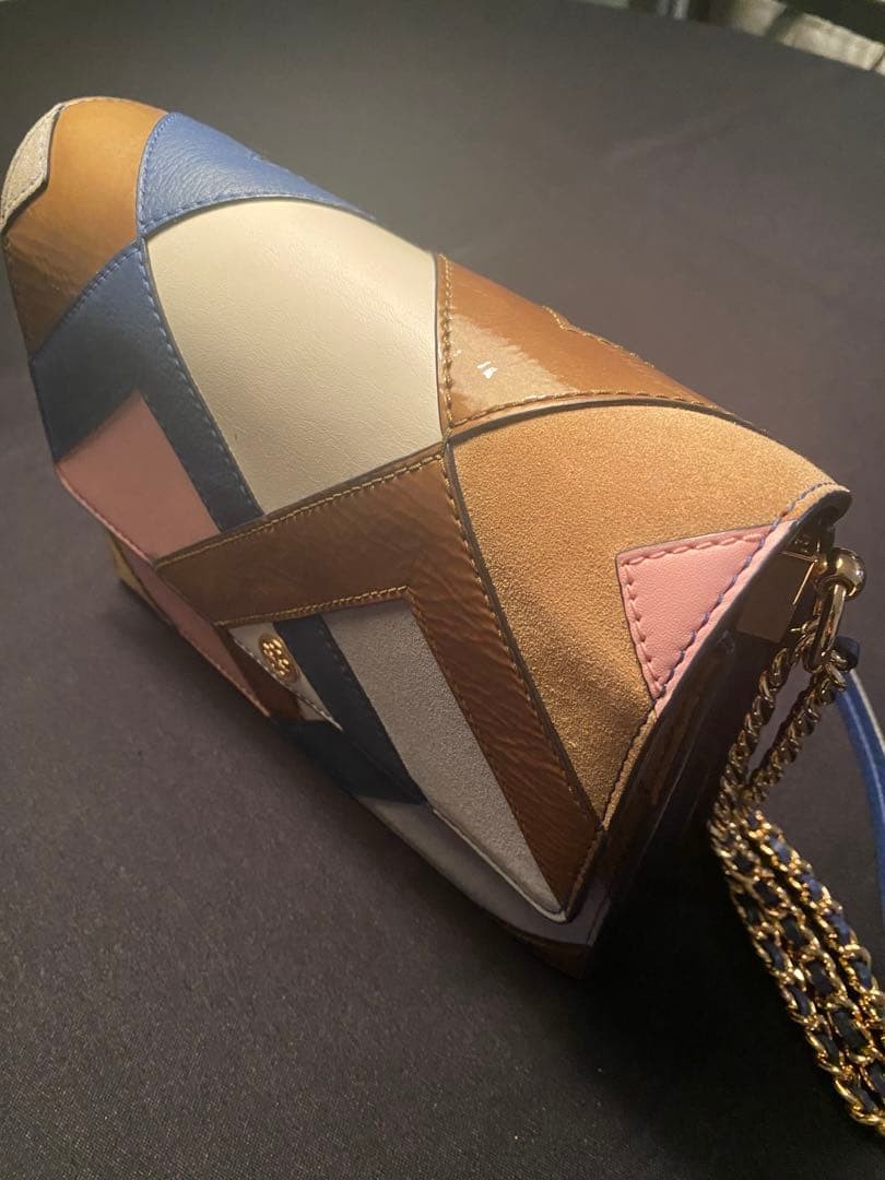 Tory Burch Patchwork Double Chain Shoulder Bag Cr… - image 3