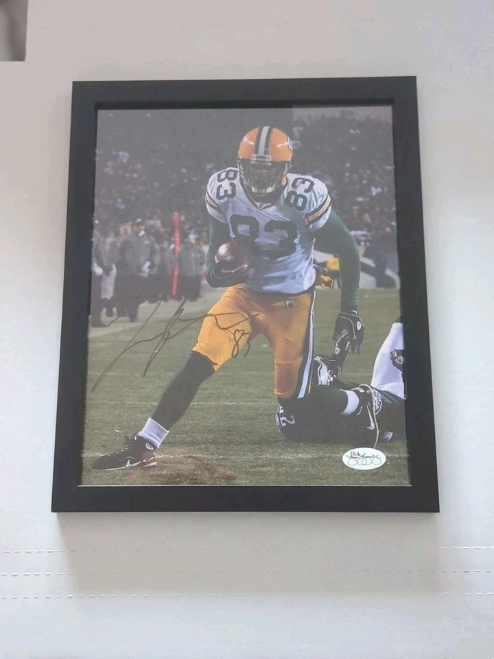 Foto 8x10 firmada a mano por Terry Glenn enmarcada Green Bay Packers y certificado de autenticidad JSA Foto 2 de 4