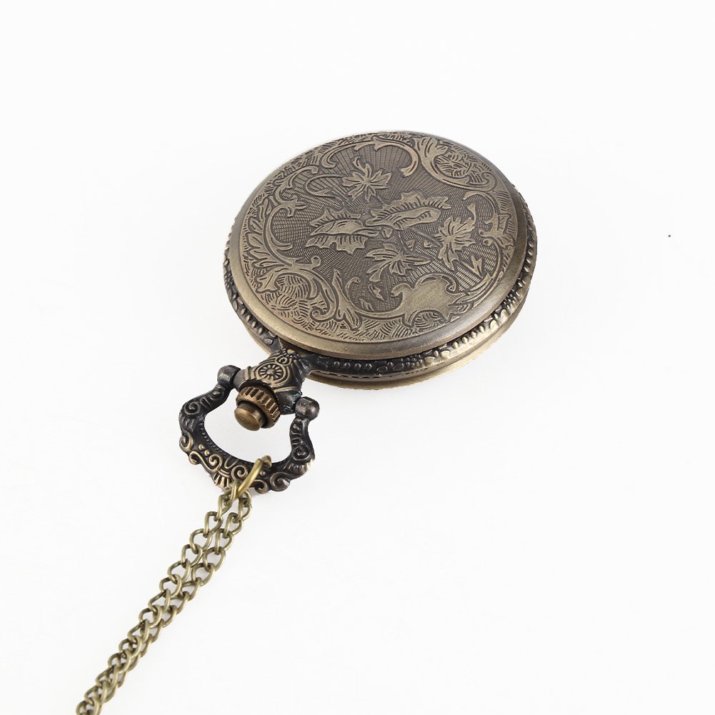 Retro Flip Type Unisex Alloy Simple Quartz Analog Pocket Watch Necklace Jewe ¦