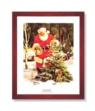 Old St Nick Santa Clause Decorating Outdoor Pine Tree with Elves Tom Browning #7