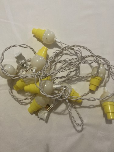 2 Sets Of 10 Plastic Blow Mold Ice Cream Cone String Light Set-20 Total