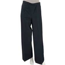 Escada Black Virgin Wool Wide-Leg Trousers   Size 42