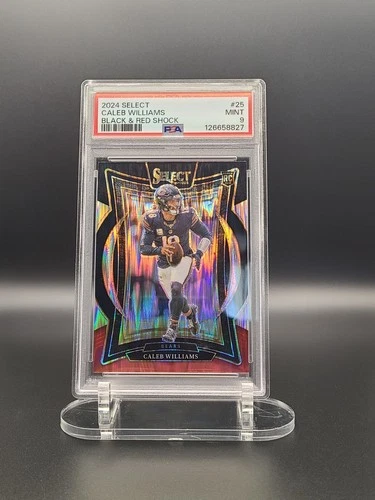2024 SELECT #25 CALEB WILLIAMS BLACK & RED SHOCK PSA MINT 9