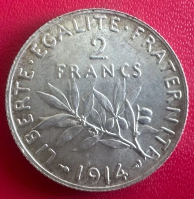 2 Francs Semeuse Argent 1914 TTB+/SUP - Photo 1/2