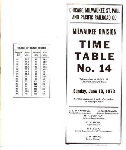 MILWAUKEE ROAD - MILWAUKEE DIVISION - #14 - 6/10/1973