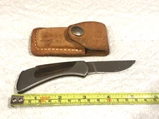 Ruko Lock Folding Pocketknife Stainless Steel  Wood on handles & Leather Holder