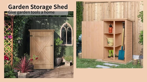 Outsunny Garden Shed Outdoor Tool Storage w/ 2 Shelve 75 x 56 x115cm Natural - Video 1 of 1