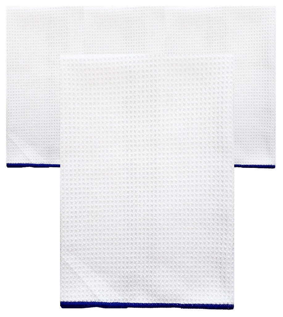 4 Piece Sublimation Blanks Polyester Royal Blue Trim Waffle Weave 16x24 wafroy-4
