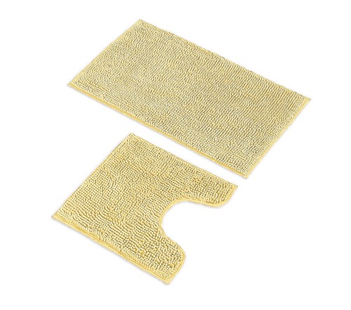 2-teiliges Set weiche kuschelige Plüsch Chenille Badematte stark saugfähig Badvorleger - Bild 17 von 58
