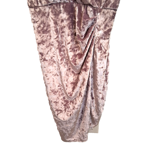 Charlotte Russe Womens Y2K Babydoll Dress Size XL Mauve Pink Velvet Ruched Prom - Picture 4 of 10