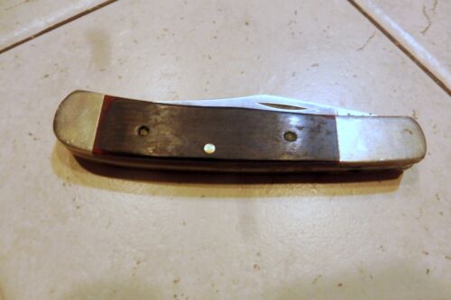 VINTAGE USA PARKER EDWARDS EAGLE BRAND FOLDING KNIFE WOOD SCALES 1423-1 - Picture 1 of 9