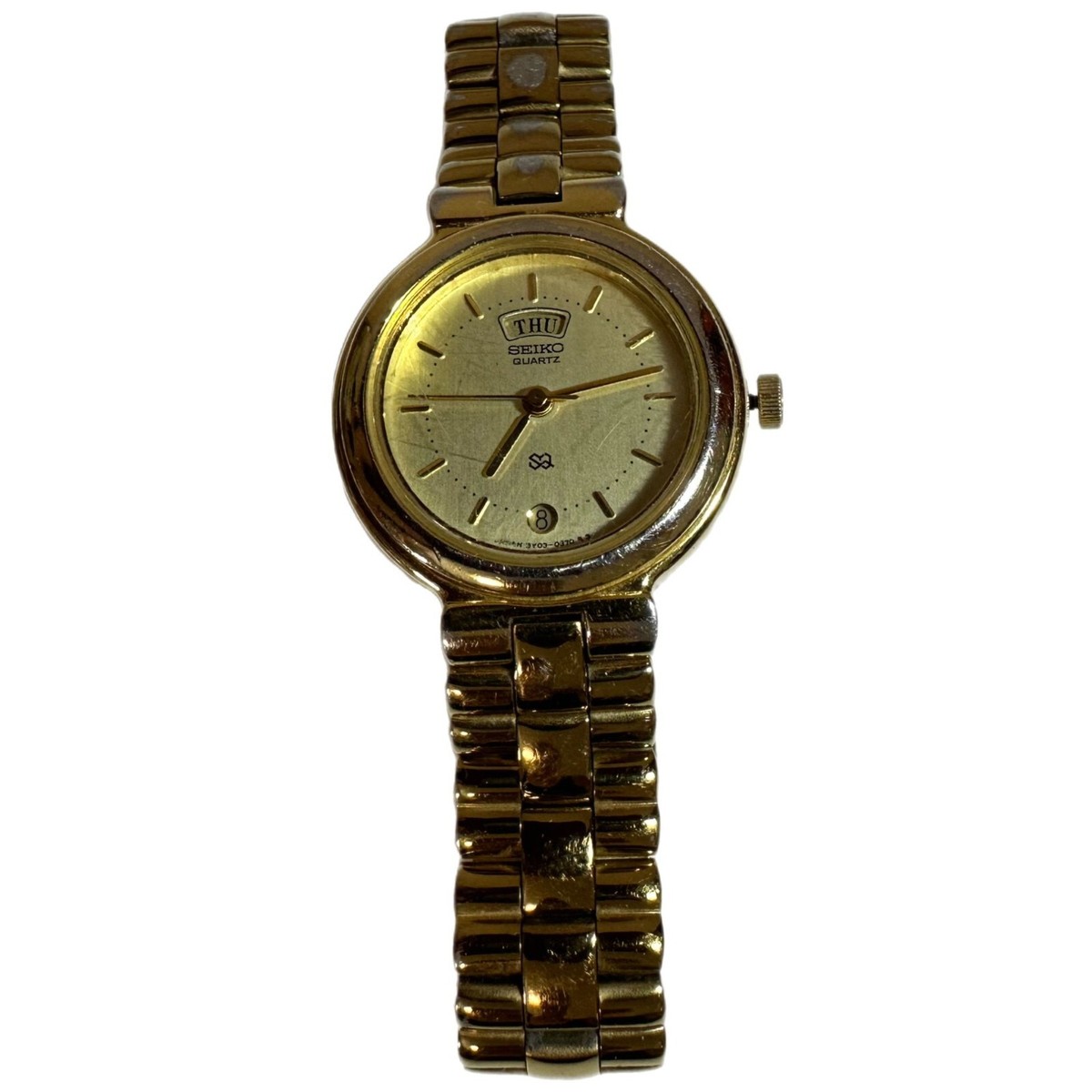 Vintage Seiko Women\'s Gold Quartz Watch with Date Display Vintage 14k Ladies Seiko Quartz Watch – Jewels by Lubeck main image 2