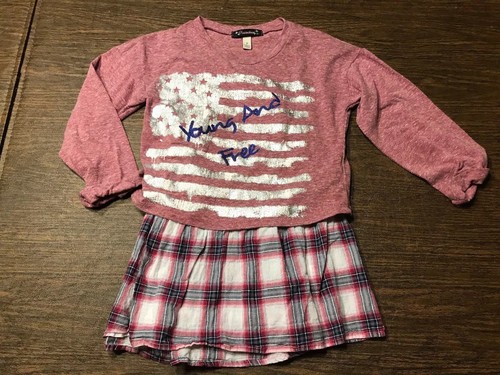 Dillard's Xtraordinary Girls Sz S (7/8) Lot 2 Tops One Is 2-pc With Necklace EUC - Picture 2 of 11