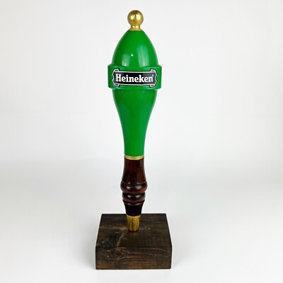 Heineken Draft Beer Tap Handle Red Star Green 11.5  Vintage