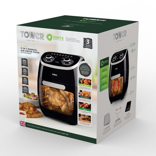 Tower T17039 Xpress Pro 5in1 Digital Air Fryer Oven with Rotisserie