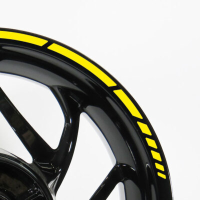 Aufkleber Felgenrand Set GP Style Auto und Motorrad : gelb ~Pantone Yellow C