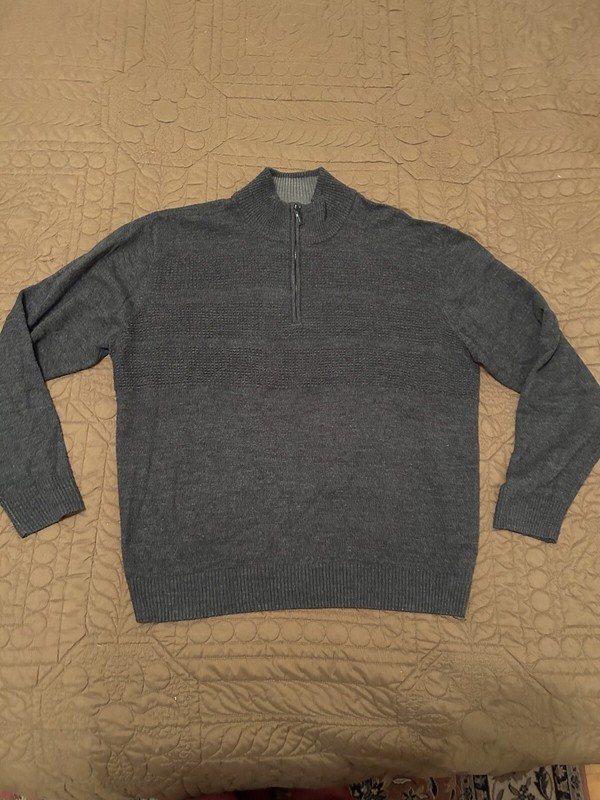 Tricots St. Raphael Sweater Men's XL Charcoal Gray 1/4 Zip Long Sleeve