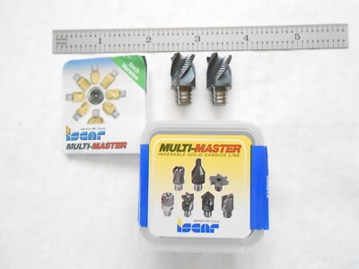NEW 2 PCS. ISCAR HP MULTI-MASTER SOLID CARBIDE 1/2'' DIA. X .020'' C.C. MILL TIPS