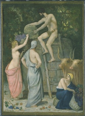 Pierre_Puvis_de_Chavannes_-_Der_Wein_Presse_-_Google_Kunst_Projekt Poster Leinwand Mo