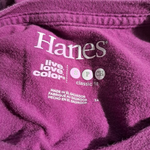 Hanes Live Love Color Classic Fit Girls Long Sleeved Purple Shirt Size S - Picture 2 of 9