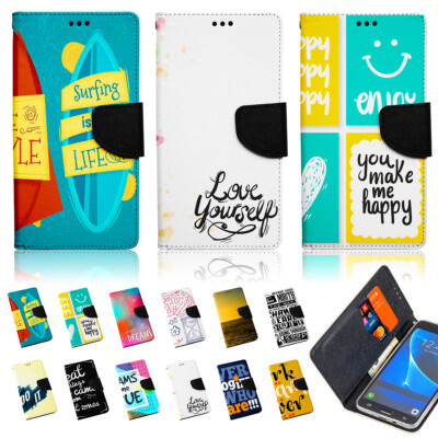 Handy Tasche für Samsung Galaxy Flip Cover Schutz Hülle Etui Wallet SPRÜCHE