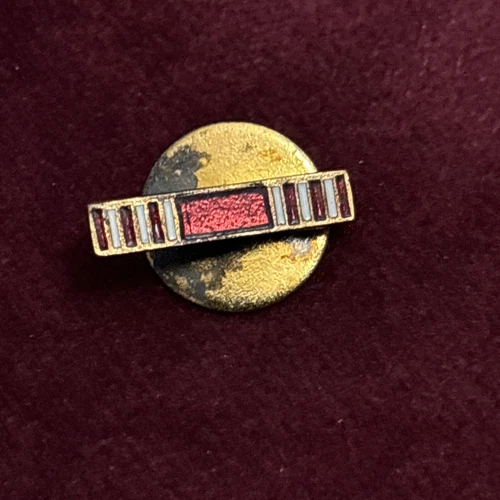 WW2 US Military Miniature Good Conduct Medal Gold Tone & Enamel Buttonhole Badge