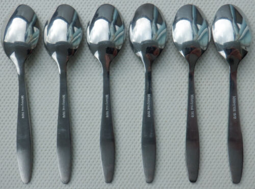 MONOGRAM Vintage Coffee Spoons x6 Stainless Steel Cutlery Kitchenalia 12.1 cm L - Picture 6 of 7