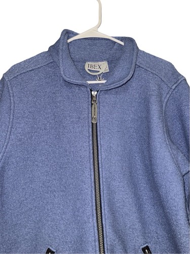 Ibex Jacket Womens L Jacket Blue Wool Sweater Coat USA Minimalist Winter Zip Up - Picture 2 of 10
