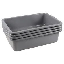 32 L Plastic Large Commercial Bus Tubs, 4-Pack Utility Tote Bus Box Restaurant