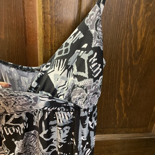 Damen Jordan Taylor Collection langes Sommerkleid Größe M schwarz grau & weiß A1 - Bild 3 von 8