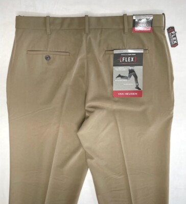 Van Heusen Men's Flex Straight-Fit Dress Pants - Khaki